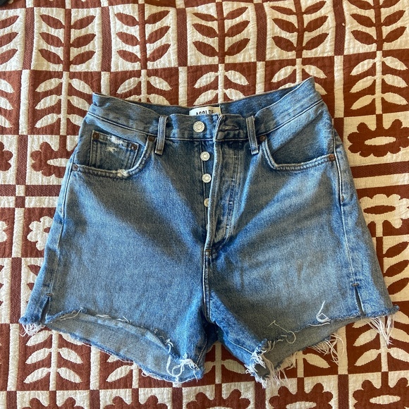 Agolde Dee high rise shorts in color Epic